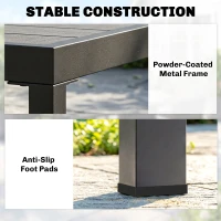 Outsunny 7 Pieces Outdoor Dining Set, Patio Table and Chairs for 6, Garden Dining Furniture Set with Slatted Tabletop(m-7)