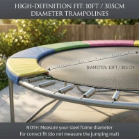 SPORTNOW Husă pentru Trambulină Ø305x30 cm, Pliabilă și Portabilă, din Plastic, PE și Spumă, Multicolor(m-4)
