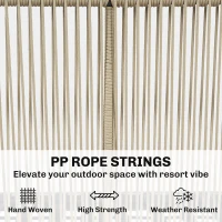 Outsunny Zestaw Mebli Ogrodowych 4-częściowy Rattanowy Zestaw Wypoczynkowy z Sofą Dwuosobową, 2 Fotelami, Stolik z Laminowanym Drewnem Akacjowym, Grube Zdejmowane Poduszki(m-4)