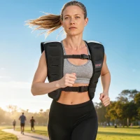 SPORTNOW Chaleco Lastrado 5 kg Transpirable con Correas Ajustables y Bandas Reflectantes para Entrenamiento Fuerza Jogging Negro(m-2)