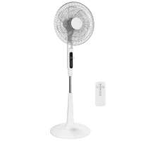 HOMCOM Three Mode Pedestal Fan, with Insect Repellant Box and LED Panel - White(m-1)