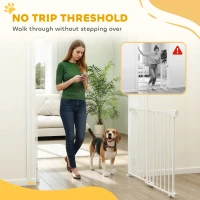 PawHut Bramka ochronna na schody 74,5-111,5 cm z automatycznym zamykaniem, otwierana jedną ręką, biała(m-7)