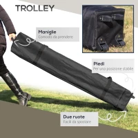 Outsunny Gazebo Pieghevole 4x4 m ad Altezza Regolabile con Zanzariera e Borsa, in Metallo e Tessuto Oxford Beige(m-4)