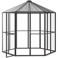 Outsunny Serra da Giardino in Policarbonato e Alluminio, Esagonale, 2.42.4m, Trasparente(m-1)