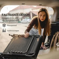 Outsunny Opvouwbare ligstoel brede tuinligstoel met 5-voudig verstelbare rugleuning gewatteerde matras hoofdkussen zijvak(m-6)