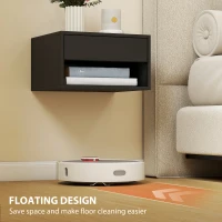 HOMCOM Floating Bedside Tables Set of 2, Wall Mounted Nightstand, Black(m-5)