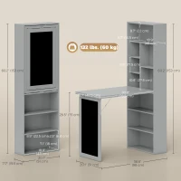 Homcom Birou Pliabil 3-in-1 – Biblioteca, Tabla & Masa Dining, 98×153 cm(m-3)