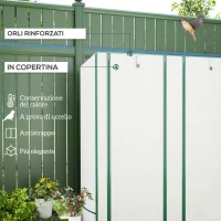 Outsunny Serra da Giardino con 2 Porte Avvolgibili, Scaffale a 3 Ripiani e Tasche Laterali, Bianco e Verde(m-4)
