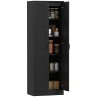 HOMCOM Armoire 2 portes meuble de rangement avec 5 étagères, style contemporain, 60L x 36,5l x 175H noir(m-11)