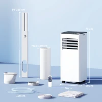 HOMCOM Portable Air Conditioner 7000 BTU, 4-in-1 AC Unit with Cool, Dehumidifier, Fan, Sleep Mode, WiFi Voice Remote Control(m-3)