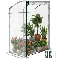 Szklarnia z drzwiami, łukowy dach, stalowa konstrukcja, zimowa(m-11)