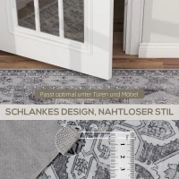 HOMCOM Teppich Maschinenwaschbar Anti-Rutsch Wohnzimmerteppich mit Flanell-Optik, 230 x 160cm, Grau(m-7)