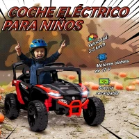 AIYAPLAY Coche Eléctrico para Niños 12V con 2 Motores Control Remoto 2,4G Suspensión Trasera Faros Música Rojo(m-4)