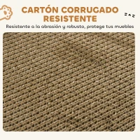 PawHut Rascador Cartón para Gatos Forma Castillo 2 en 1 Rascador para Gatos con 2 Zonas de Rascado Catnip 67x66x57 cm Marrón(m-5)