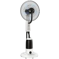 HOMCOM Pedestal Fan with Water Mist Spray 3 Speeds 2.8L Water Tank, White(m-1)