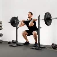 HOMCOM Adjustable Squat Rack, Weight Strength Training Bench Press Rack Weight Bench Supporter for Home Gym Exercise, Max Load 150kg, 124-154cm(m-2)