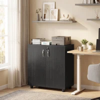 Vinsetto Two-Tier Locking Office Storage Cabinet - Black(m-2)