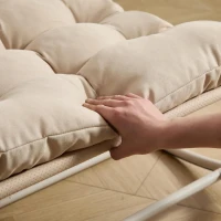 Sedia a dondolo da esterno con cuscino confortevole, per soggiorno, camera da letto, sala lettura, 75x116x82 cm, Beige(m-12)