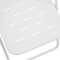 Set bistro pieghevole in 3 pezzi in acciaio, con 2 sedie + 1 tavolo, Bianco(m-13)