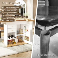 Extendable Dining Table with Telescopic 2-Sided Extension, Space-Saving Table for 4-6 People, 110-140L x 80W x 75H cm, White(m-5)