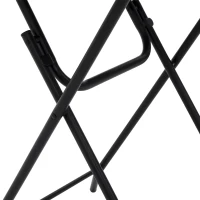 Set bistro pieghevole in 3 pezzi in acciaio, con 2 sedie + 1 tavolo, Nero(m-12)