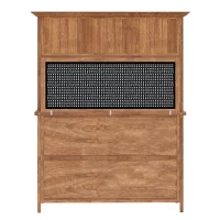 Freestanding Outdoor Cupboard with Drawers, Pegboard and Shelves, Sturdy Storage Cabinet for Kitchen, 120L x 50W x 185H cm, Natural(m-12)