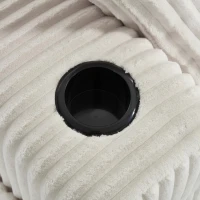 Modular L-Shaped Sectional Sofa with High-Resilience Foam, Plush Corduroy Chaise Lounge for 3 People, 257L x 160W x 80H cm, Beige(m-10)