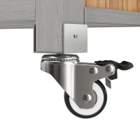 Weatherproof Serving Trolley with Extendable Side Shelf, Outdoor Side Table for Garden Parties, 100-138L x 47W x 92H cm, Natural(m-10)