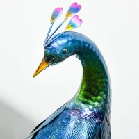 Outsunny Rzeźba Ogrodowa Paw, 25 x 29 x 59 cm, Wielokolorowy(m-7)