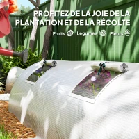 Outsunny Mini Serre de Jardin mini serre tunnel 4 fenêtres avec Zip enroulables Acier PE 140 g/m² Anti-UV 360x90x90cm Vert(m-6)