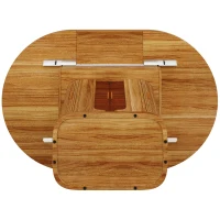 Extendable Dining Table with Hidden Storage and Glass Doors, Round Kitchen Table for 6 People, 118-158L x 118W x 77H cm, Walnut(m-12)