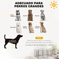 PawHut Parque para Perros de 12 Paneles de 100 cm de Altura con Puertas para Interior y Exterior Negro(m-7)