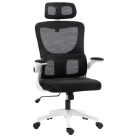 Vinsetto Fauteuil de bureau pivotant 360° avec appui-tête réglable et support lombaire - hauteur d'assise réglable noir