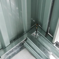 Outsunny 5 x 3ft Garden Storage Shed with Sliding Door and Sloped Roof Outdoor Equipment Tool, Green(m-11)