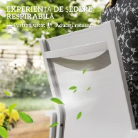 Outsunny Set de 2 Scaune de Grădină cu Cadru din Aluminiu, Plasă Respirabilă și Cotiere, 56x58x89 cm, Gri Deschis(m-5)