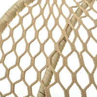 Eiförmiger Hängesessel mit Ständer, Schaukelstuhl mit verstellbarer Fußstütze, Gartenhängstuhl mit Sitzauflage & Kissen, 140 x 94 x 197 cm, Beige(m-8)