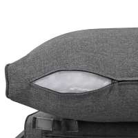 Modular Garden Sofa Set with Washable Zip-Off Cushion Covers, Versatile Garden Lounge Set for Patio, 160L × 64W × 75H cm, Gray(m-11)