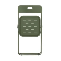 Set bistrò pieghevole in 3 pezzi in acciaio, con 2 sedie + 1 tavolo, Verde(m-8)