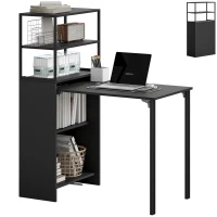 HOMCOM Folding Shelf and Work Table - Black(m-10)