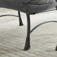 Lounge-Sessel mit Hocker, Armlehnen und einer Seitentasche, Flanellbezug, 69.9x64.0x95.0 cm, Grau(m-8)