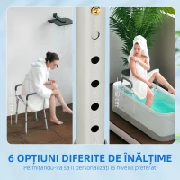 HOMCOM Scaun Reglabil de Duș cu Mânere, Multicolor(m-4)