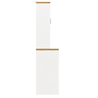 Tall Display Cabinet with 3-Door Storage and Large Worktop, Versatile Sideboard for Kitchen and Living Area, 104L x 40W x 180H cm, White(m-12)