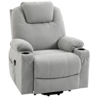 HOMCOM Power Lift Recliner Chair with Pocket Spring, Electric Lift Chair with Wide Backrest, Light Grey(m-11)