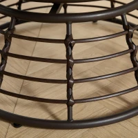 Poltrona Papasan, girevole a 360°, cuscino spesso(tessuto a coste), struttura in acciaio, 92x92x67 cm, Grigio(m-9)