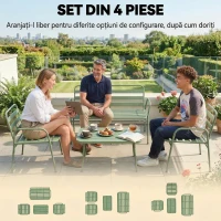 Outsunny canapele metalice verzi(m-5)