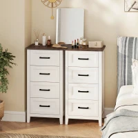 HOMCOM Cajonera con 4 cajones, mueble alto para dormitorio y salón(m-5)