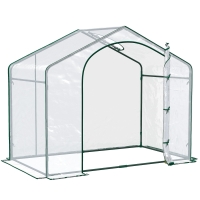 Outsunny Serra da Esterno con Ingresso a Zip e Presa d'Aria Superiore, in Plastica e Acciaio, 180x100x152 cm, Trasparente