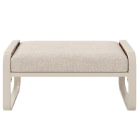 Modular Garden Lounge Set with Thick Elastic Foam Cushions, Versatile Garden Sofa Set with Glass Side Table, 178L x 61W x 76H cm, Beige(m-11)