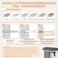 PawHut Cat Wall Shelves, 7 Piece Cat Shelf Set with Dual Condo with Ladder, Jumping Platform, Perch, Sisal Scratching Posts & Board, Kitty Playground Activity Centre, Oak(m-8)