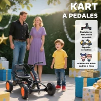 AIYAPLAY Kart Pedales Go Kart con Ruedas PP Marco de Acero Carga 30 kg para Niños y Niñas de 2-5 Años Negro(m-4)
